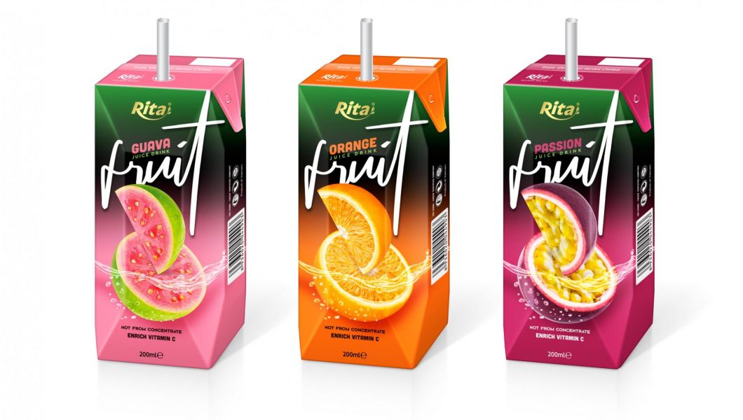 Aseptic: 200ml Paper Box Fresh Orange Juice Rita Brand