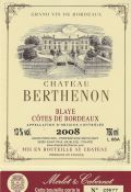 Photo for: CHATEAU BERTHENON RED 2008 BLAYE COTES DE BORDEAUX